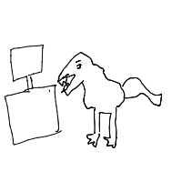 dinosaur in modern office drawing by guest-u2lftvwto in Artbitrator