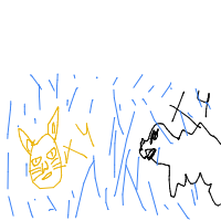 raining cats and dogs drawing by guest-9d5ft2cl1 in Artbitrator