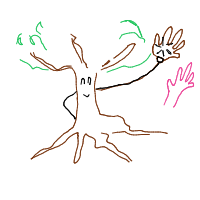 tree giving high five drawing by guest-44z1v21dh in Artbitrator