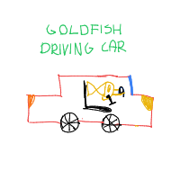 goldfish driving car drawing by guest-44z1v21dh in Artbitrator