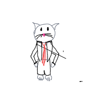 cat wearing suit drawing by guest-44z1v21dh in Artbitrator
