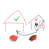 ghost haunting wrong house drawing by guest-44z1v21dh in Artbitrator