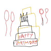 birthday cake drawing by _lady_mac in Artbitrator