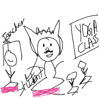 viking at yoga class drawing by _lady_mac in Artbitrator