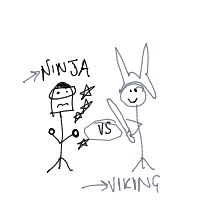 ninja vs viking drawing by guest-b2do6scxd in Artbitrator