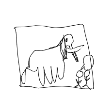 elephant in room drawing by _lady_mac in Artbitrator