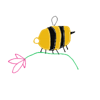 bee carrying flower drawing by shaolongbao in Artbitrator