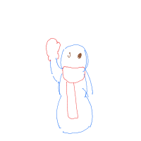 waving snowman drawing by guest-ug6tmkhqd in Artbitrator