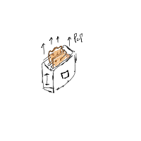 bread in toaster ejecting drawing by adzwinz123 in Artbitrator