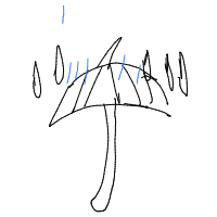 umbrella in rain drawing by jackpotter in Artbitrator