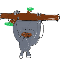sloth hanging drawing by guest-f0n3b0gyd in Artbitrator