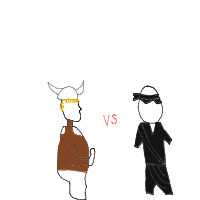ninja vs viking drawing by theartaazt in Artbitrator