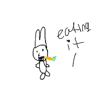 rabbit eating carrot drawing by guest-k40e16ldr in Artbitrator