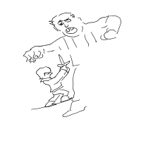 knight vs giant drawing by Philip in Artbitrator
