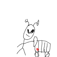 alien at grocery store drawing by wafflez in Artbitrator