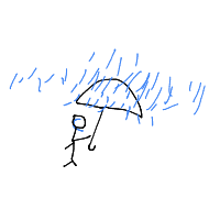 umbrella in rain drawing by guest-whwjq679n in Artbitrator