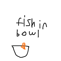 fish in bowl drawing by pierce in Artbitrator