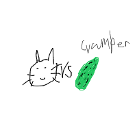 cat vs cucumber drawing by guest-y03me201b in Artbitrator