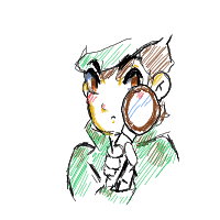 detective with magnifying glass drawing by re_beccxz in Artbitrator