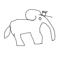 elephant with a hat drawing by wawann in Artbitrator