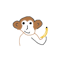 monkey with banana drawing by adam2 in Artbitrator