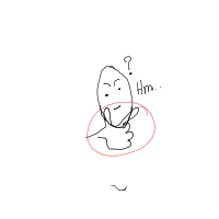 hand on chin drawing by ellie in Artbitrator