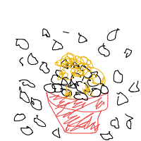 popcorn overflowing drawing by guest-wchuhci00 in Artbitrator