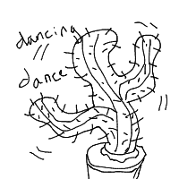 dancing cactus drawing by guest-aghbbblku in Artbitrator
