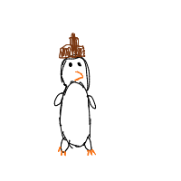 penguin with a hat drawing by guest-tqf399c32 in Artbitrator