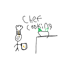chef cooking drawing by wafflez in Artbitrator