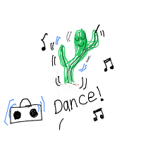 dancing cactus drawing by ellie in Artbitrator