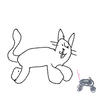 cat chasing mouse drawing by wafflez in Artbitrator