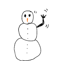 waving snowman drawing by adzwinz123 in Artbitrator