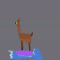llama surfing drawing by Ady in Artbitrator