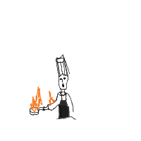 chef on fire drawing by adyyf in Artbitrator