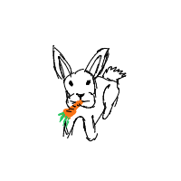 rabbit eating carrot drawing by keitsu in Artbitrator