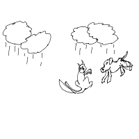 raining cats and dogs drawing by keitsu in Artbitrator