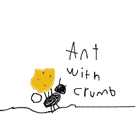 ant carrying giant crumb drawing by pierce in Artbitrator