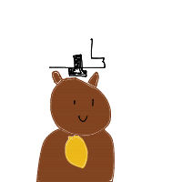 bear with a hat drawing by pierce in Artbitrator