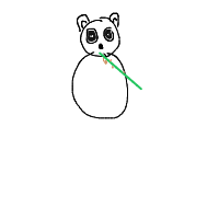 panda eating bamboo drawing by adzwinz123 in Artbitrator