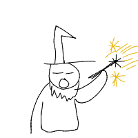 wizard casting spell drawing by wafflez in Artbitrator
