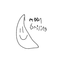 moon smiling drawing by wafflez in Artbitrator