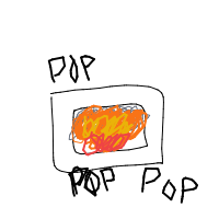 popcorn popping drawing by wafflez in Artbitrator