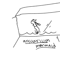 mermaid at aquarium drawing by guest-1i0g0xywz in Artbitrator