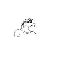 horse wearing sunglasses drawing by guest-975vxl9a7 in Artbitrator