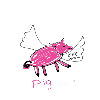 when pigs fly drawing by ellie in Artbitrator