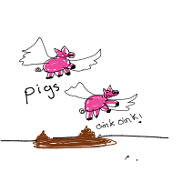 when pigs fly drawing by ellie in Artbitrator