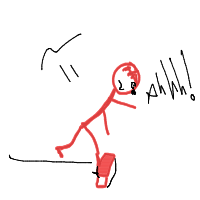person falling over drawing by adam2 in Artbitrator