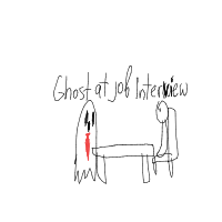 ghost at job interview drawing by guest-qqbin3rmc in Artbitrator