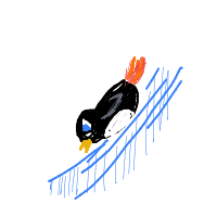 penguin sliding drawing by shadowdevil015 in Artbitrator